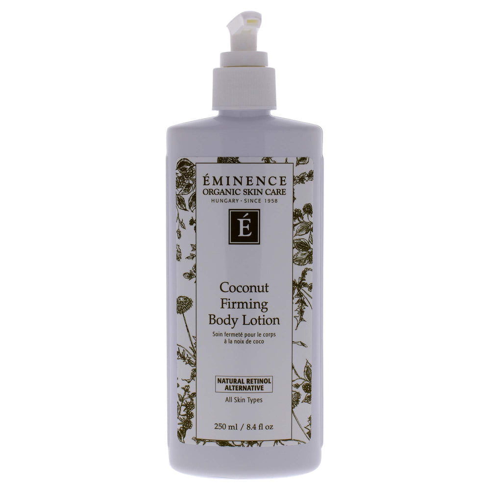 Eminence Coconut Firming Body Lotion bottle delivering deep hydration for smoother skin.