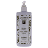 Eminence Coconut Firming Body Lotion bottle delivering deep hydration for smoother skin.