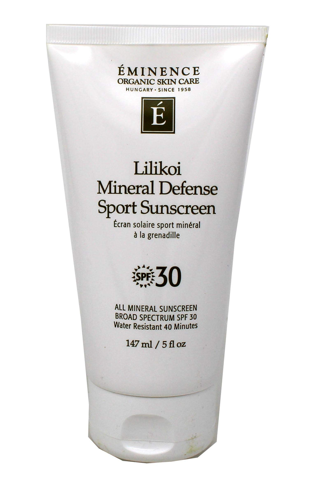 Eminence Lilikoi Mineral Defense Sport SPF 30 bottle for outdoor protection