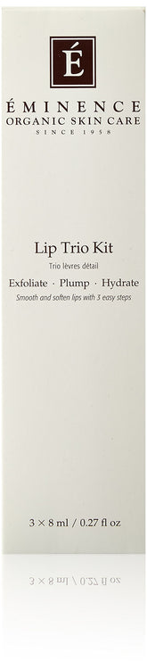 Eminence Lip Trio pack shot, compact organic lip care for daily use.