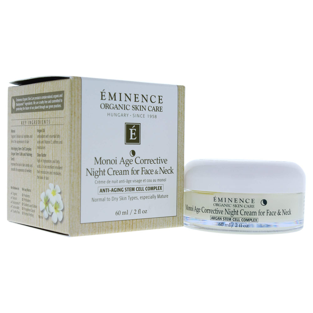 Eminence Monoi Age Corrective Night Cream for face and neck, overnight hydration for normal to dry skin.