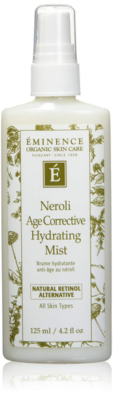 Eminence Neroli Hydrating Mist bottle close-up highlighting hydration and glow.