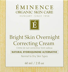 Eminence night-application cream spread on cheek demonstrates easy nightly routine and even-toned skin.