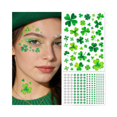 EMOME tattoo sheets with shamrock designs for eye and cheek accents