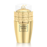 Emper Arabia Orchid Femme bottle closeup with luxury gold plating and sleek design.