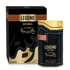 Emper Legend Arabia packaging closeup highlights luxurious presentation ideal for gifting.
