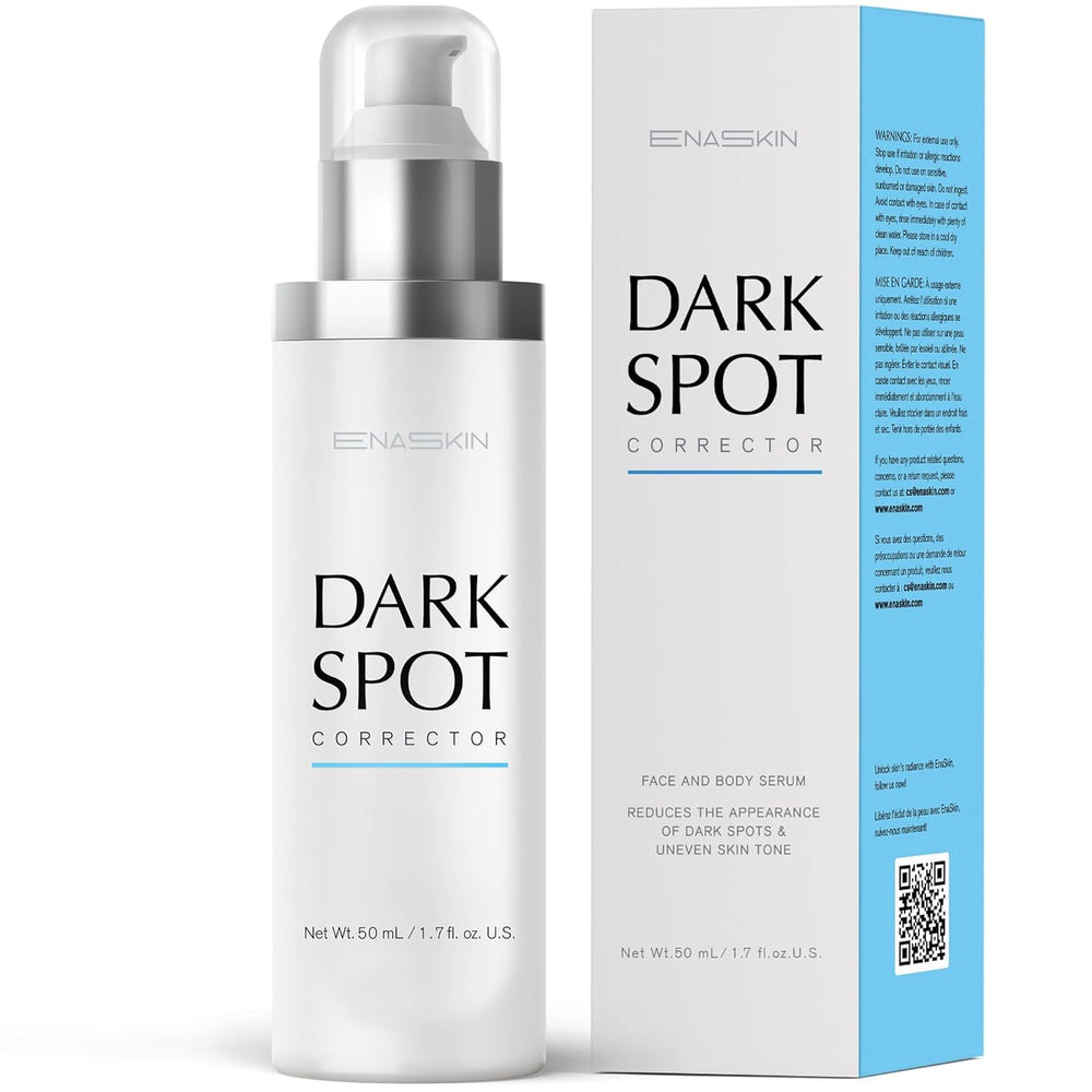 EnaSkin Dark Spot Remover bottle with pump for daily use.