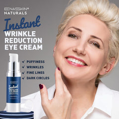 Enaskin Naturals Eye Cream tube closeup highlighting creamy texture for hydration.