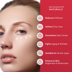 Enaskin Naturals under-eye dark circle before-after demonstrates brightening effects.