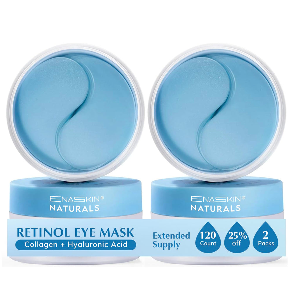 Enaskin Naturals under-eye patches blue pack deliver refreshing hydration for tired eyes.
