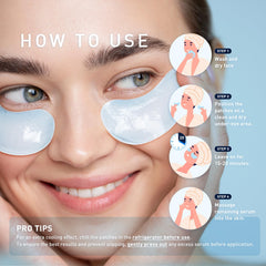 Enaskin Naturals under-eye patches closeup showcases plump, hydrated skin after use.