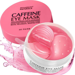Enaskin Naturals under eye patches in rose packaging for a refreshed morning look.
