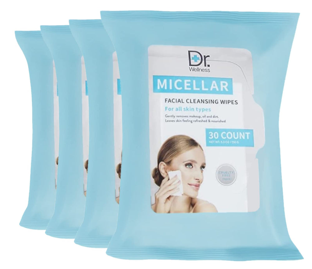 Enchante Dr. Wellness gentle cleansing wipes pack front for easy daily skincare
