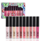 Enchante Ellen Tracy 10pc lip gloss collection showing a range of shades for versatile looks