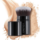 ENERGY Kabuki retractable brush with cover for mess-free travel makeup