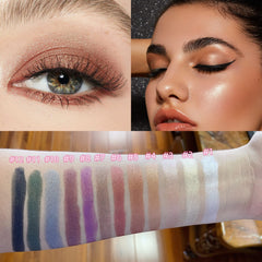 Enfuntins cream eyeshadow stick showcases a 12-color palette for versatile looks.