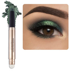 Enfuntins cream eyeshadow stick in light green shimmer for blendable, eye-brightening color.