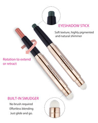 Enfuntins cream eyeshadow stick shows rotating design for easy length control.