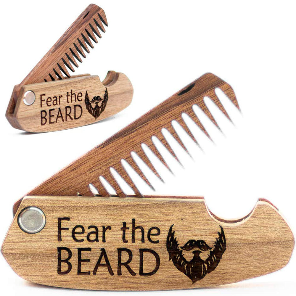 Enjoy The Wood beard comb folding pocket design for easy grooming on the go