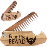 Enjoy The Wood beard comb folding pocket design for easy grooming on the go
