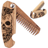 Enjoy The Wood beard folding pocket comb in walnut for on-the-go grooming.