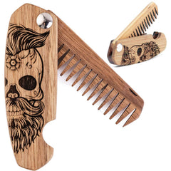 Enjoy The Wood beard folding pocket comb in walnut for on-the-go grooming.