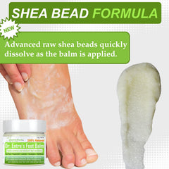 EntreFeet balm being applied to dry heels after a long day