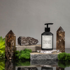ENVIRONMENT hand soap damask rose pump highlights easy dispensing and spa-like lather