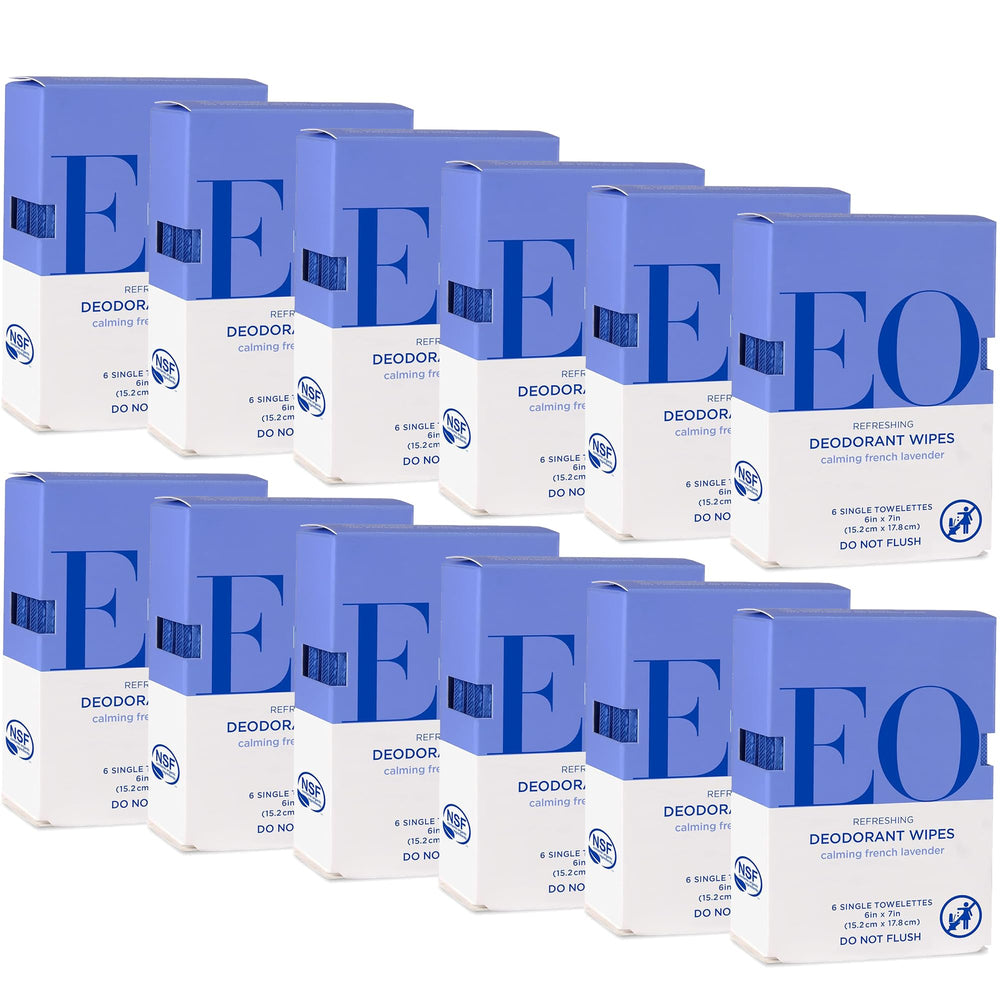 EO Natural Deodorant Wipes lavender pack for on the go freshness