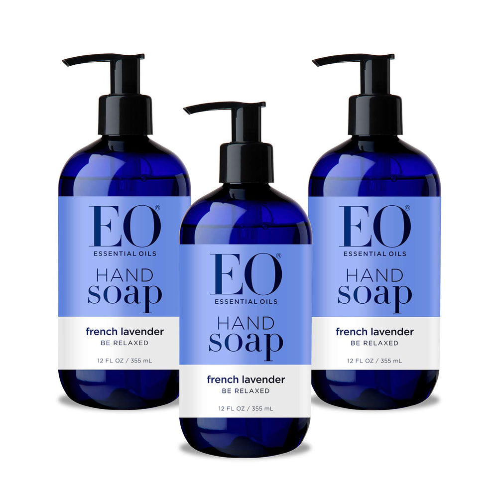 EO sulfate-free hand soap French Lavender bottle with calming floral aroma for clean hands.