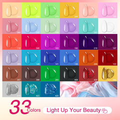 EODCI 33-colors gel polish set for versatile shade options