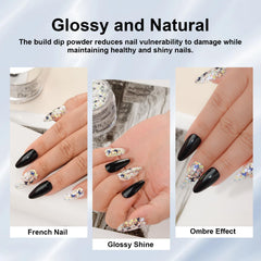 EODCI butterfly glitter silver dip application demonstrates two-dip coverage.