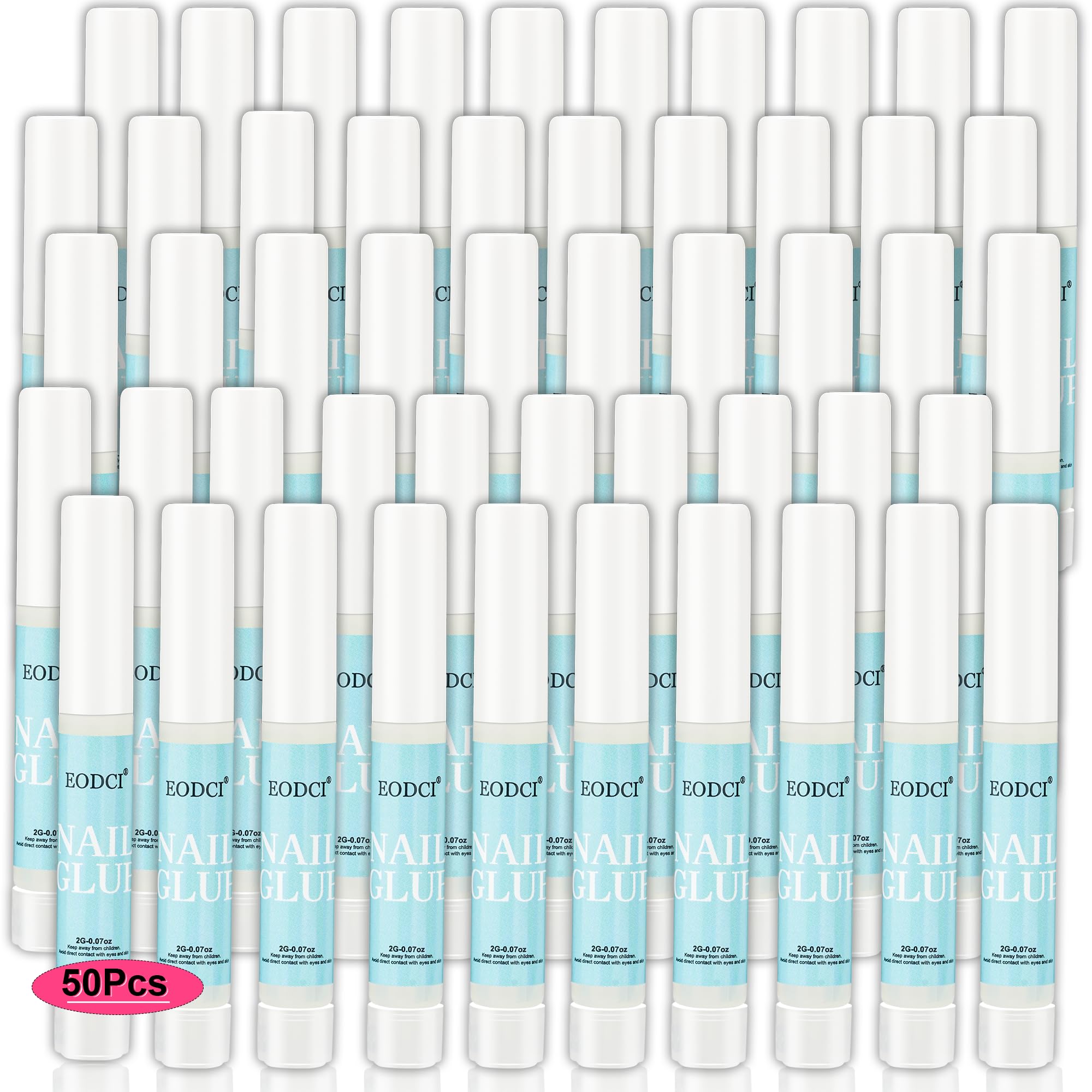Colle EODCI pour ongles — bouteille, adhérence rapide et durable.
