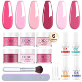 Eodci dip powder kit with six colors collection for salon-quality nails.