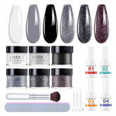 Eodci six-color glitter dip powder kit for versatile at-home manicures.