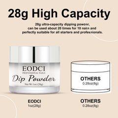 Finished EODCI Milk White manicure displaying a chic, chip-resistant look.