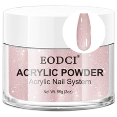 EODCI Glitter Pink Acrylic Powder 56g jar for long-lasting nail extensions.