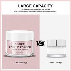 EODCI Glitter Pink Acrylic Powder nail extension process aids strong, durable nails.