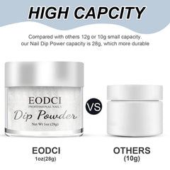 Dip action using EODCI powder for quick, mess-free manicures