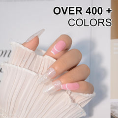 Nails with EODCI glitter powder achieving a glossy finish