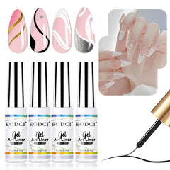 Eodci Nail Art Liner Set bottle pour swirl highlights versatile color options for crisp detailing
