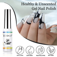 Eodci Nail Art Liner Set color palette swatches show rainbow to neutrals for personal style