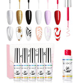 eodci Nail Art Liner Set color swatches show vibrant shades for creative design.