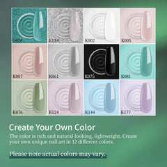 eodci nail dip powder set color-palette showcasing 12 shades for versatile at-home looks