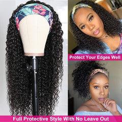 Eooma Curly Headband Wig 16 inch on mannequin demonstrates quick wear with a secure headband.
