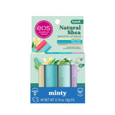 eos Artic Mint lip balm tube on cool backdrop, delivers lasting hydration
