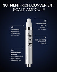 EPAIS Label highlights biotin and keratin for scalp nourishment.