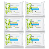 Epielle cucumber makeup remover wipes in a six-pack for on-the-go cleansing.
