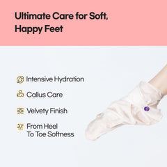 Epielle foot mask application closeup for easy home spa.
