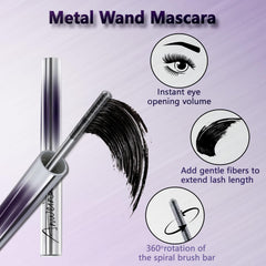 Eqimznv Iron Wand Mascara lashes with a defined 3D curl.